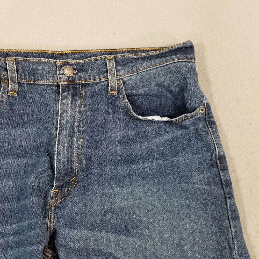 Levi's 505 jeans men's 36x32 regular fit straight blue stretch denim pants